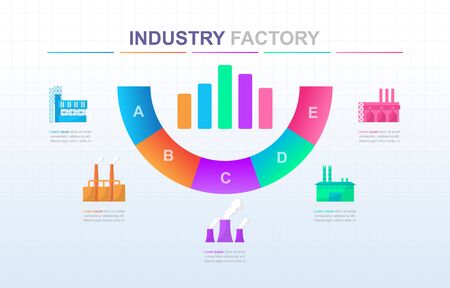 Option Scheme Chart Graph Diagram Analytics Factory Industrial Business Infographicのイラスト素材