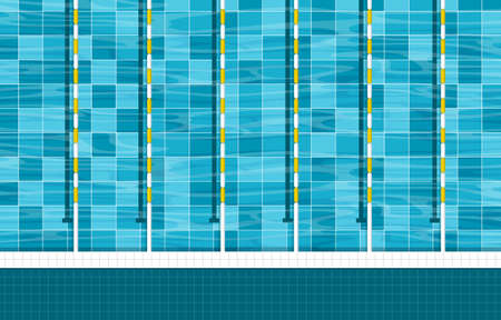 Outdoor Swimming Pool Holiday Healthy Sport Cartoon Illustrationのイラスト素材
