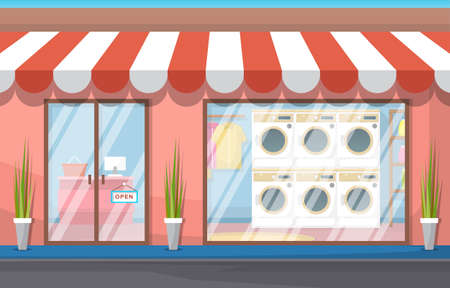 Clean Care Laundromat Clothes Washing Machine Laundry Serviceのイラスト素材