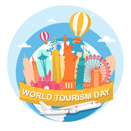 United States America City Travel World Tourism Dayのイラスト素材