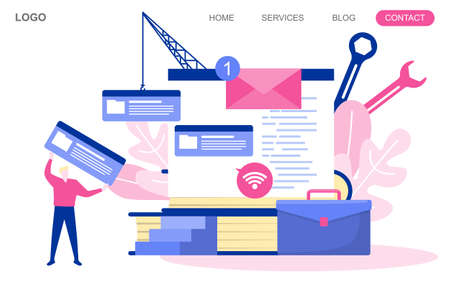 People Build Website Design Web Page Project Development Illustrationのイラスト素材