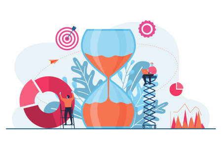 Businessman Working Time Management Business Strategy Illustration