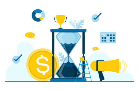 Time Management Business Strategy Working Fast Illustrationのイラスト素材