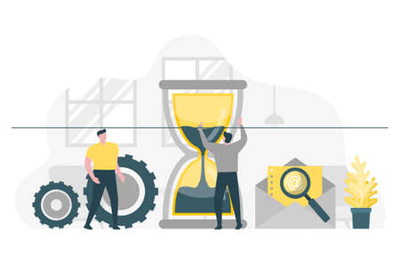 Businessman Working Time Management Business Strategy Illustration