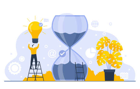 Businessman Working Time Management Business Strategy Illustrationのイラスト素材