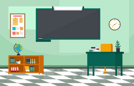 Empty Classroom Education Elementary High School Class Nobody Illustrationのイラスト素材