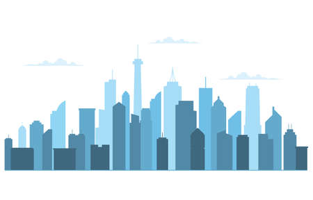 City Building Cityscape Skyline Business White Background Illustrationのイラスト素材