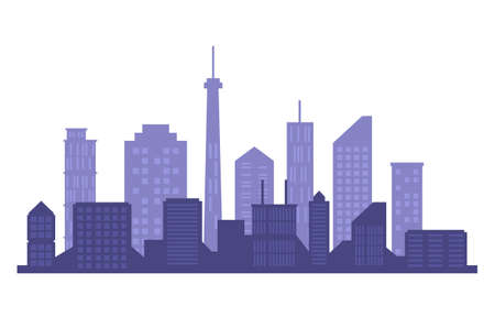 City Building Cityscape Skyline Business White Background Illustrationのイラスト素材