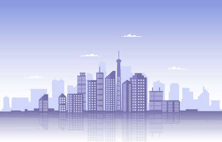 City Building Construction Cityscape Skyline Business Illustrationのイラスト素材
