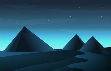 Pyramid Desert Muslim Travel Camel Islamic Culture Illustrationのイラスト素材