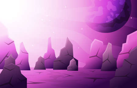 Bright Sun Planet Star Sky Space Universe Exploration Illustrationのイラスト素材