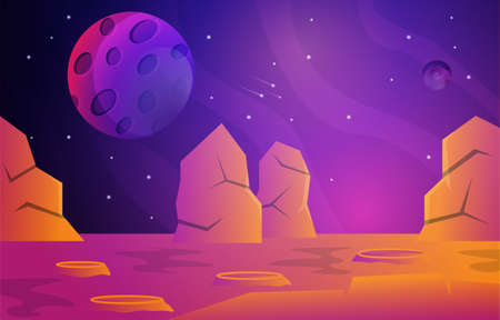 Rock Stone Planet Star Sky Space Universe Exploration Illustrationのイラスト素材