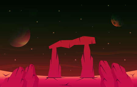 Rock Stone Planet Star Sky Space Universe Exploration Illustrationのイラスト素材