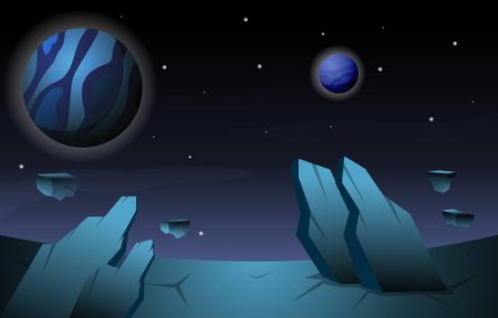 Rock Stone Planet Star Sky Space Universe Exploration Illustrationのイラスト素材