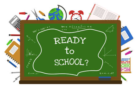 Ready To School Blackboard Study Education Concept Vector Backgroundのイラスト素材