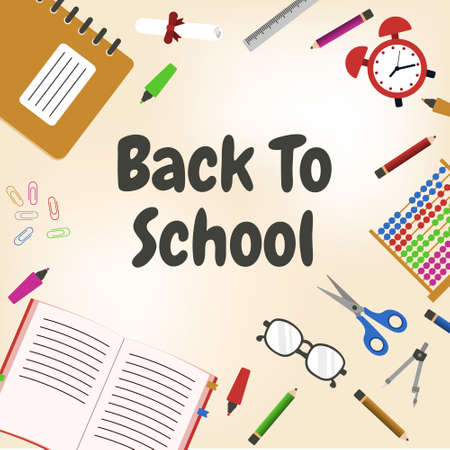 Back To School Element Study Education Concept Vector Backgroundのイラスト素材