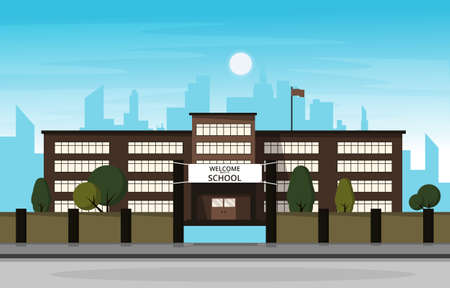 Student Back to School Building Study Education Vector Illustrationのイラスト素材