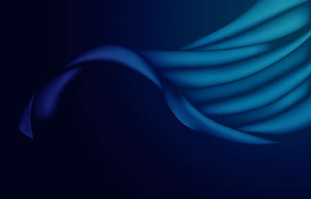 Abstract Flying Wave Dark Blue Silk Satin Fabric Opening Ceremony Backgroundのイラスト素材