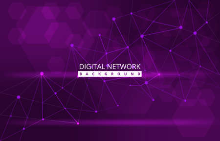 Hexagon Digital Network Connection Internet Computer Technology Backgroundのイラスト素材