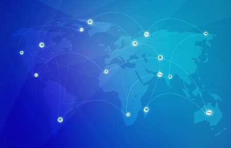 Global Digital Network Communication Connection Internet Computer Technology Businessのイラスト素材