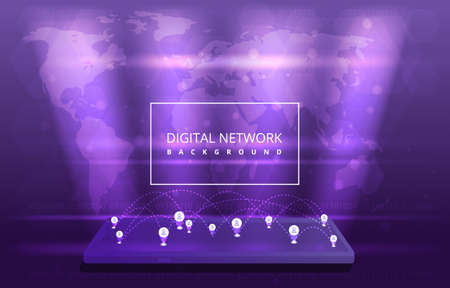 Mobile Phone Global Digital Network Communication Connection Internet Technologyのイラスト素材