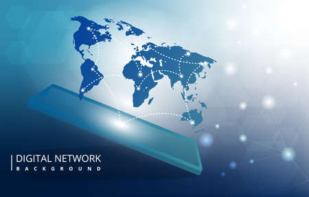 Mobile Phone Global Digital Network Communication Connection Internet Technologyのイラスト素材