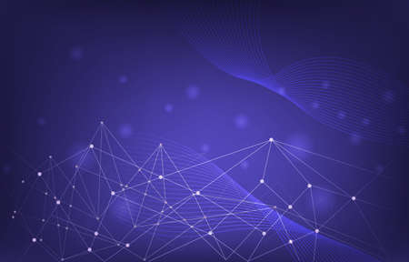 Wave Lines Digital Network Connection Internet Computer Technology Backgroundのイラスト素材