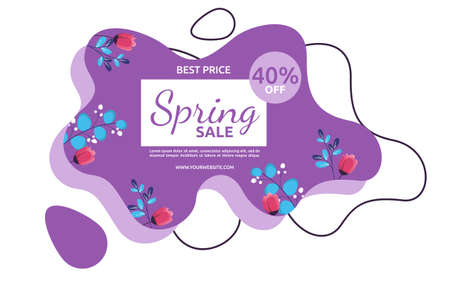 Best Price Spring Sale Flower Marketing Business Banner Fluid Styleのイラスト素材