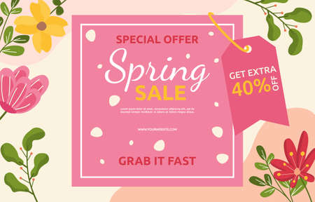Special Spring Sale Flower Floral Season Marketing Banner Businessのイラスト素材