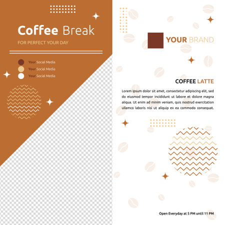 Coffee Cafe Social Media Post Template Online Promotion Photo Spaceのイラスト素材