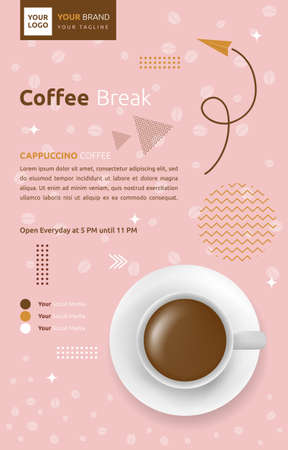 Coffee Shop Cafe Social Media Post Template Promotion Flyer Brochureのイラスト素材