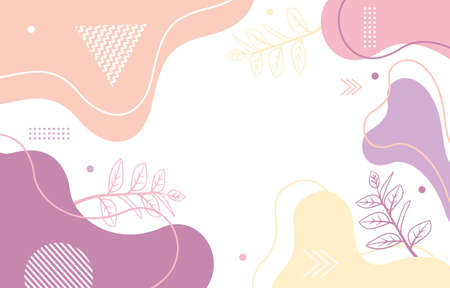 Cute Nature Floral Leaf Minimalist Girly Abstract Background Wallpaperのイラスト素材