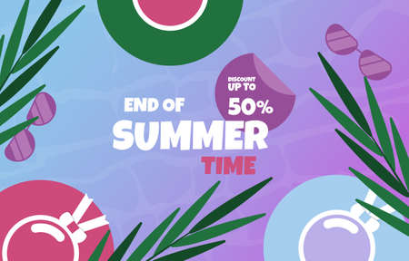 Sea Beach Summer Sale Holiday Event Promotion Poster Templateのイラスト素材