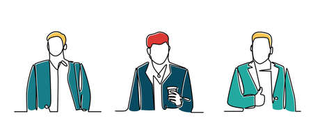 Manager Businessman Concept Continuous Filled Line Business Illustration