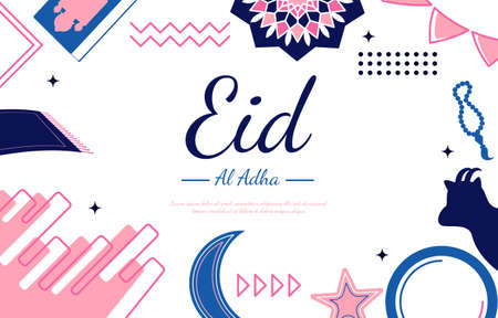 Eid Adha Mubarak Islamic Event Memphis Gift Card Backgroundのイラスト素材