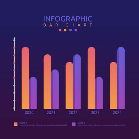 Multiple Bar Graph Chart Statistic Data Infographic Templateのイラスト素材