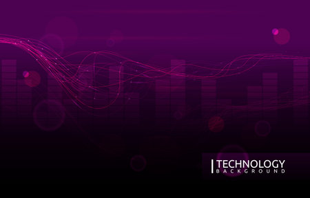 Futuristic Wave Wire Abstract Science Technology Backgroundのイラスト素材