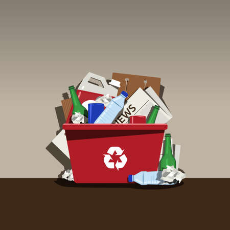 Recycling at Home Waste Shorting Concept Backgroundのイラスト素材