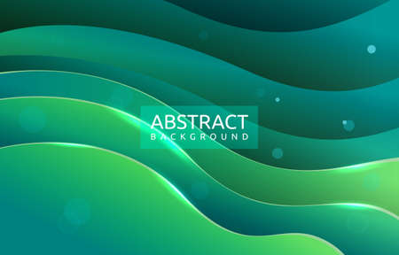Layered Wave Fluid Liquid Mint Green Turquoise Abstract Backgroundのイラスト素材