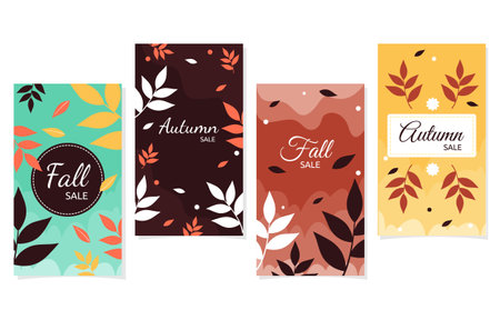 Fallen Leaves Fall Autumn Sale Social Media Business Promotionのイラスト素材