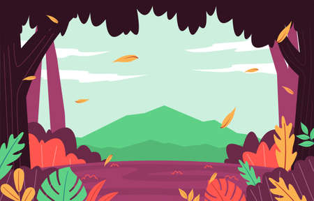 Fallen Leaf Fall Autumn Mountain Nature Viewのイラスト素材