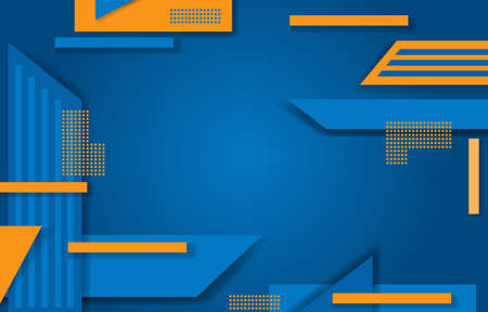 Blue Orange Abstract Geometric Memphis Technology Background