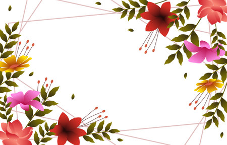 Beautiful Flower Floral Summer Autumn Border Backgroundのイラスト素材