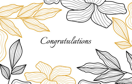Handdrawn Floral Congratulations Promotion Job Good Work Business Card Templateのイラスト素材