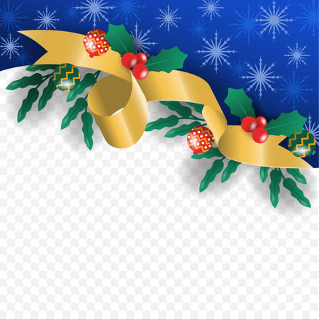 Merry Christmas Cool Blue Background Blank Space Designのイラスト素材