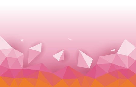 Yellow Pink Triangular Triangulation Polygon Design Backgroundのイラスト素材