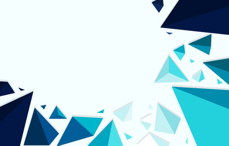 Blue Crystal Pieces Triangular Triangulation Polygon Design Background