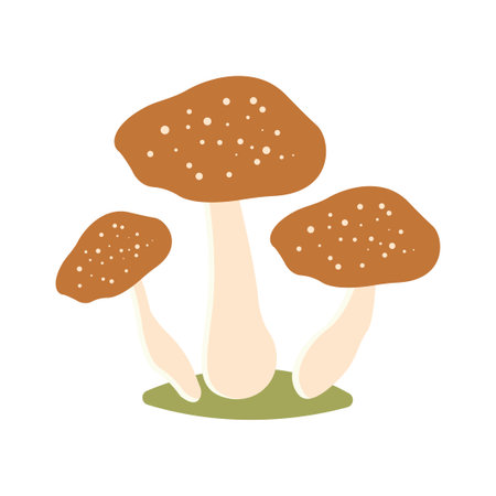Cute Mushroom Polka Dots Fungi Fungus Food Vector Illustration Stickerのイラスト素材