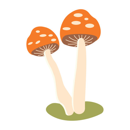 Cute Mushroom Polka Dots Fungi Fungus Food Vector Illustration Stickerのイラスト素材