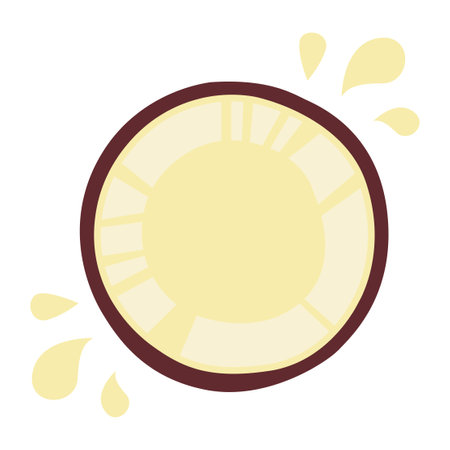 Sliced Fresh Coconut Fruit Healthy Nutrition Vector Illustrationのイラスト素材